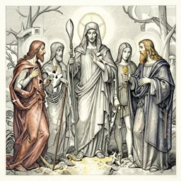 disasterpiece truth disciples holy estrangement, by Edgar Maxence and Ross Tran and Michael Whelan and Da Vinci and W.T.M Turner, metal watercolor intricate line drawings, mistakes in the drawing 4k resolution