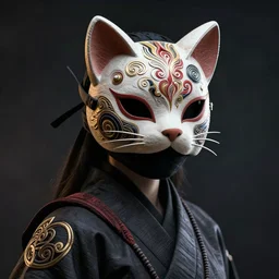 woman in a cat mask, shinobi, intricate details by conrad roset, takato yomamoto, ilya kuvshinov, mystery, dynamic lighting, fantasy concept art, trending on art station, stunning visuals, creative, cinematic, ultra detailed