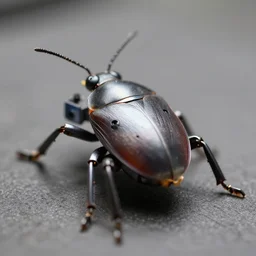 a zoom on a robotic bug depth of field 1 0 0 mm