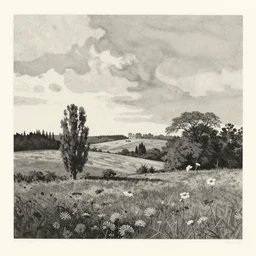ink landscape by achenbach, andreas