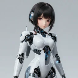 character concept art of a female anime robot | | cute - fine - face, pretty face, hourglass figure, realistic shaded perfect face, fine details by stanley artgerm lau, wlop, rossdraws, james jean, andrei riabovitchev, marc simonetti, and sakimichan, tranding on artstation