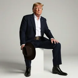 dolce & gabbana campaign featuring donald trump as a cowboy, unprocessed colors, # nofilter, shot by annie leibovitz, realistic vfx simulation