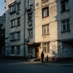 old soviet plattenbau cinematic light by gregory crewdson, istvan sandorfi - n 4
