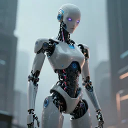 robotic cyberpunk futuristic slenderman digital art artstation trending on twitter