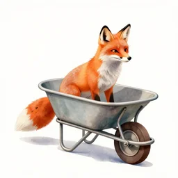 autumn fox wheelbarrow watercolor by arti chauhan trending on artstation