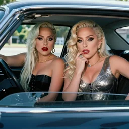 lady gaga and judy garland carpool karaoke, highly realistic, highly detailed, high resolution, 8 k 4 k,