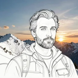 minimalist elegant continuous line drawing of hiking mountains, line art portrait, cross contour, contour drawing, wire sculpture drawings, inspired by david hockney, leonardo da vinci, aaron earley, tornwing, karolina cummings, doug bell, nicholas weltyk
