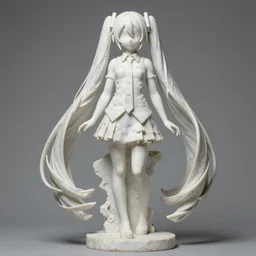 hatsune miku, by rembrandt, marble statue, masterpiece