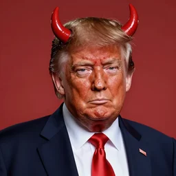 donald trump as a demon devil 👿 very red