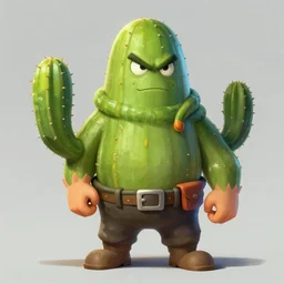 character concept portrait, cactus hero, digital painting, concept art, smooth, sharp focus, illustration, artgerm