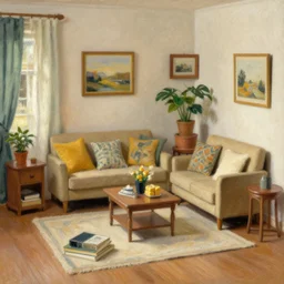 miniature living room, by camille corot