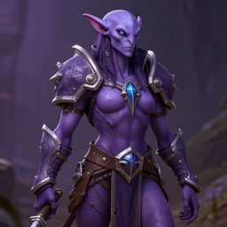 purple warrior night elf, world of warcraft, trending on art station, fantasy, smooth