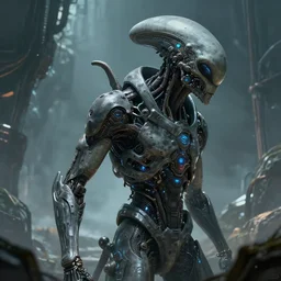A Hyper-Detailed Alien, Future Tech :: Long Shot, Wide Shot :: Art by Yongjae Choi ::