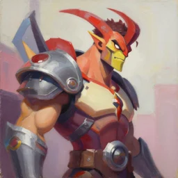 greg manchess portrait painting of abaddon from dota 2 as overwatch character, medium shot, asymmetrical, profile picture, organic painting, sunny day, matte painting, bold shapes, hard edges, street art, trending on artstation, by huang guangjian and gil elvgren and sachin teng