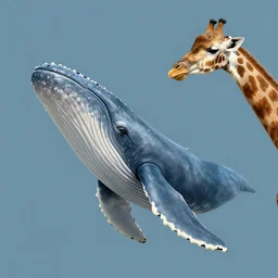 A whale with a giraffe head