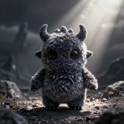 a cute fumo plush of a mysterious void monster