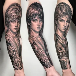 arm sleeve tattoo design by peter mohrbacher and craig mullins and hiroshi yoshida and james jean and frank frazetta and michael whelan and andreas rocha