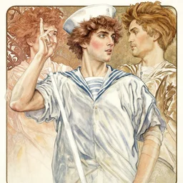 the sailor jupiter. beautiful, realistic painting by mucha and kuvshinov and bilibin. fine details, intricate, watercolor
