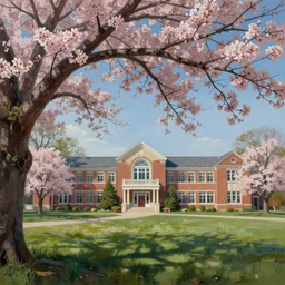 beautiful painting of spring branch high school by olaf krans