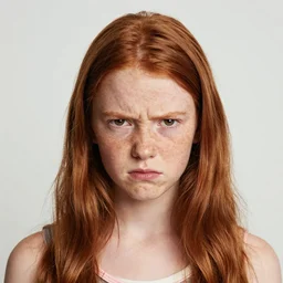 photo of an angry ten year old girl by annie leibovitz, red hair, freckles
