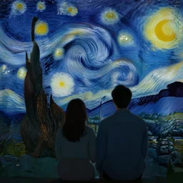 A couple watching the Starry Night