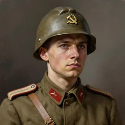 Portrait of a soviet soldier during WW2, digital art, detailed, artstation, realistic