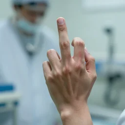 broken finger, hospital, sickening, trauma, photo realistic
