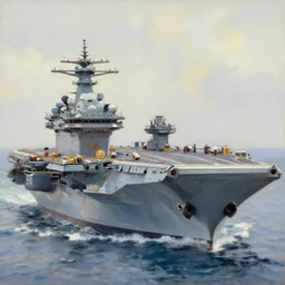 Queen Elizabeth Class aircraft carrier, painting impressionism