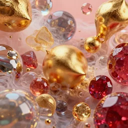 vivid conceptual dream of resonating bliss, various blissful textures, blissful vibe, various blissful shapes, various blissful structures, gold, ruby, glass, water, vaporwave, HDR, octane render, 8k, 4k