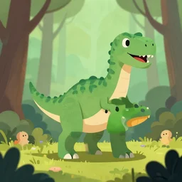 an illustration of a dinosaur k 0. 3 0 6 in the woods, trending on artstation, central composition, very cartoon, shape focus, high detailed, by anton fadeev
