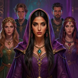 centered head - on medium shot painted portrait, maya ali as occultist templar, gloomhaven, gaudy colours, octane render, unreal engine, matte painting concept art, fanart artstation by jesper ejsing and rhads and lois van baarle and ilya kuvshinov and rossdraws