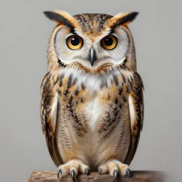 realistic portrait beautiful painting of pathetic owl, triple eye pupil. full body, fine art, sinister, trending on artstation, smooth draw, sharp focus, digital art, bright colors, fine draw, perfect lighting, high render, high resolution.