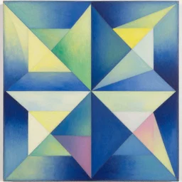geometric by shusei nagaoka, david rudnick, airbrush on canvas, pastell colours, cell shaded, symmetry