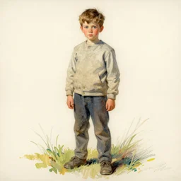 art station sketch painting of a boy in the style of the style of the brandywine school of illustration, trending on art station, trending on cgtalk, trending on concept art, trending on pinterest, trending on fine art
