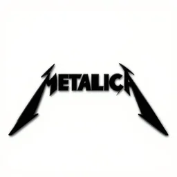 metallica logo, black on white background