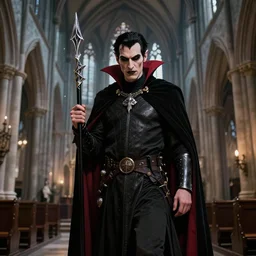 a vampire warrior in a gothic church, highly detailed, 4 k, hdr, smooth, sharp focus, high resolution, award - winning photo, illustrated by anne stokes, photorealistic