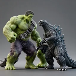 3 d photo of the hulk fighting godzilla, 3 d render, unreal engine, octane render, ray tracing, unity, highly detailed, high quality, hd, 4 k, 8 k, realistic, sharp, trending