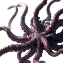 tentacles artwork by yoshitaka amano, white background, extremely detailed, octane rendering, sharp focus, volumetric light, particles