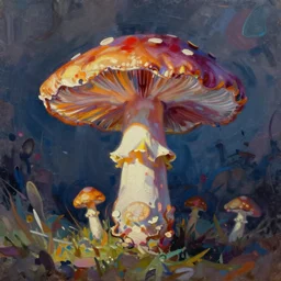 Psylocybin mushroom Matisse oil painting