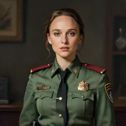 full size persona, female sheriff, beauty small face by natalie portman, art by huyy nguyen, demon slayer rui fanart