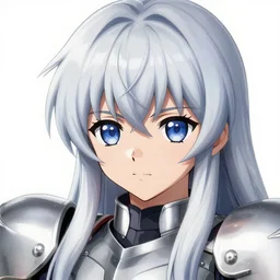 sakimi chan, silver fantasy armor, detailed face, tony sart