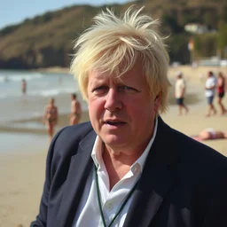 boris johnson at the beach