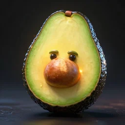 harry potter face inside an avocado, volumetric illumination, octane render, cinematic lightning, 8 k, trending artstation, dramatic