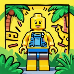 kuna digital art tropical lego by keith haring