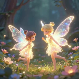 magical small female fairies 🧚‍♀️ glowing effect, magical world, magical power, magical flowers, hyperreal,artstation, concept art, smooth, sharp focus ,golden ratio, rule of third , illustration, highly detailed, hd,