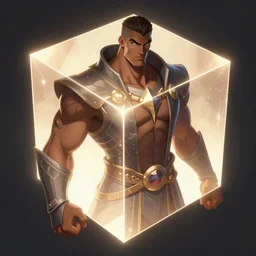 futuristic wizard of technology, brown skin handsome powerful wizard, solid cube of light, hard edges, artstation, sharp focus, illustration, 8 k highly detailed