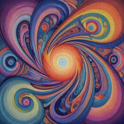 “geometrically incomprehensible surreal order of swirls, extremely high detail, photorealistic, intricate line drawings, painted colors, dotart, album art in the style of James Jean”