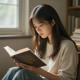 beautiful emotional digital art, highly - detailed, artstation cgsociety masterpiece, a girl reading a book