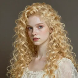 beautiful cottagecore pale blond androgynous Lucius , long fluffy curly blond hair, pale skin, innocent, intricate, elegant, highly detailed, digital painting, artstation, concept art, smooth, sharp focus, illustration, art by artgerm and greg rutkowski and alphonse mucha