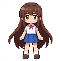 a gorgeous anime girl, pixel style, 3 2 x 3 2, pixel game character, nintendo style